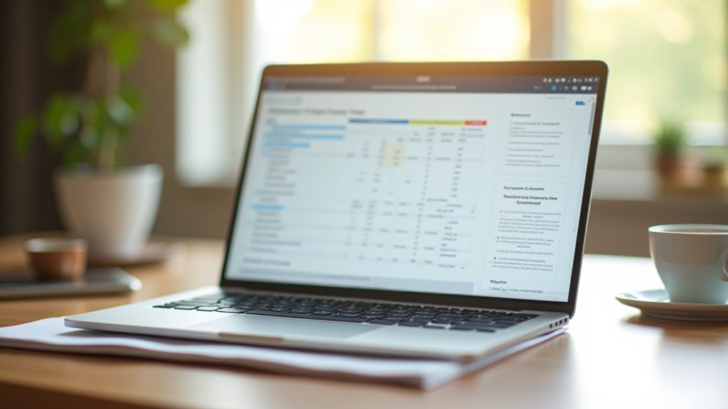 Close-up of laptop screen showing spreadsheet with income and expense tracking